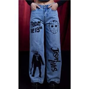 Hot Topic Friday the 13th Jeans 5 Wide Leg Jason
